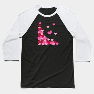 Hearts | Love | Pink | Black Baseball T-Shirt